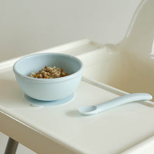 Load image into Gallery viewer, Silicone grip bowl + spoon (Mint)

