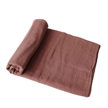 Load image into Gallery viewer, Muslin Swaddle Blanket Organic Cotton (Cognac)
