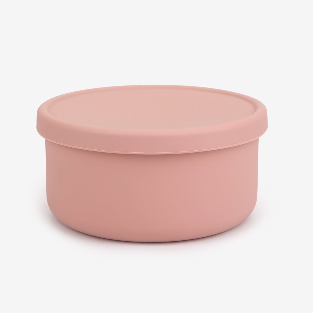 Silicone food container with lid (large 700ml) - Dusty rose