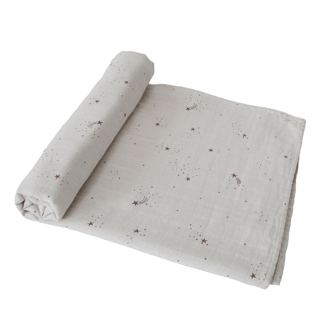 Muslin Swaddle Blanket Organic Cotton (Stars)