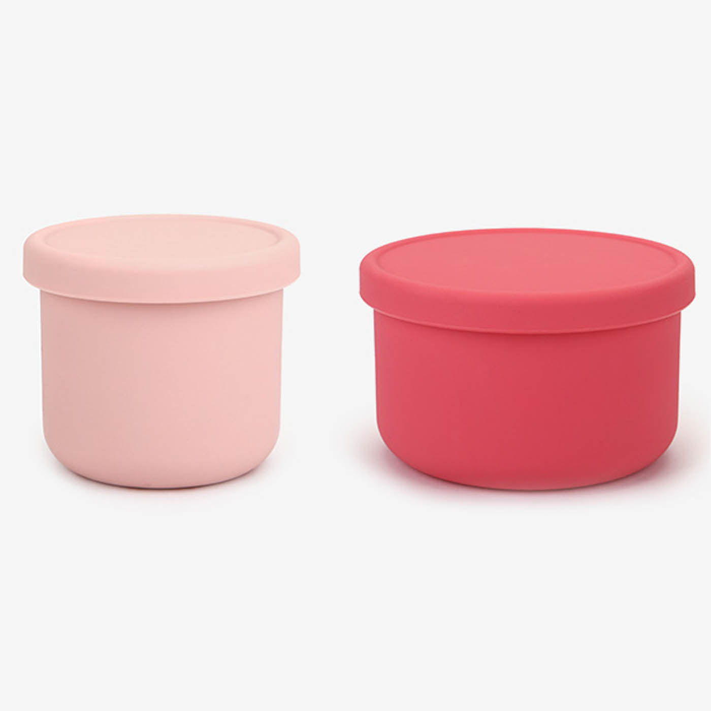 Silicone food container with lid (set of 2) - Pink – littlecomo